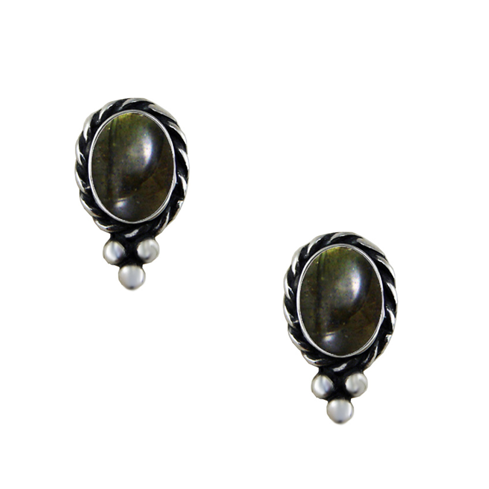 Sterling Silver Little Spectrolite Post Stud Earrings